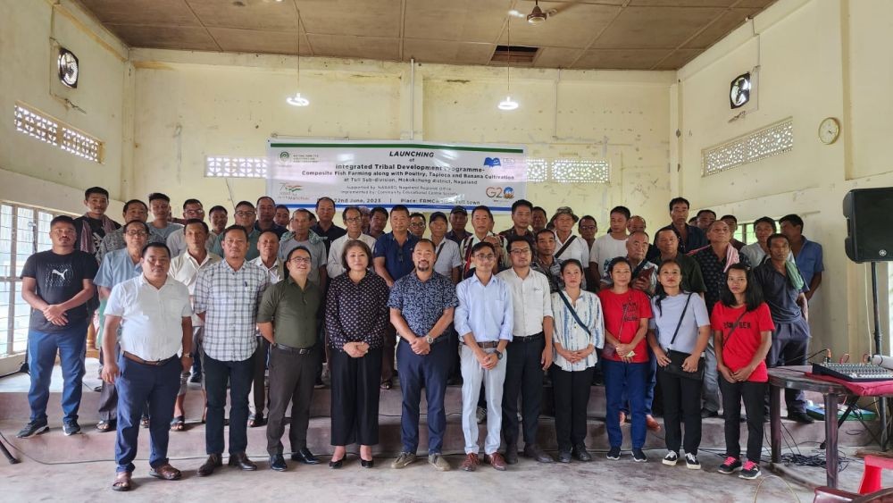 Officials and others during the inauguration of ITDP by NABARD in collaboration with Community Educational Centre Society in Tuli, Mokokchung on June 22.